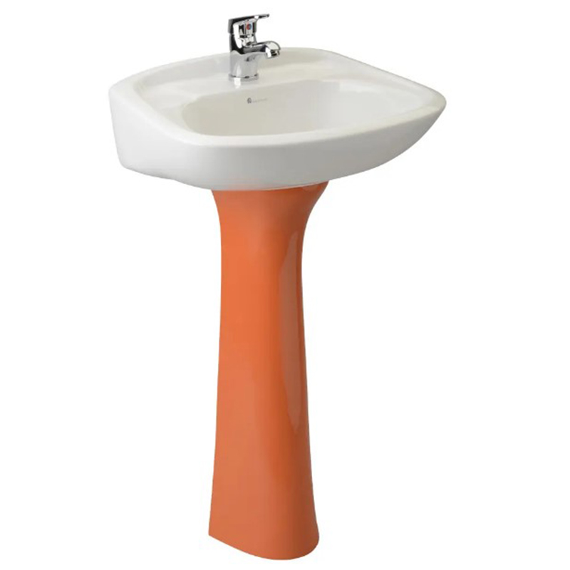 Lavabo Ferrara Blanco Naranja con Pedestal