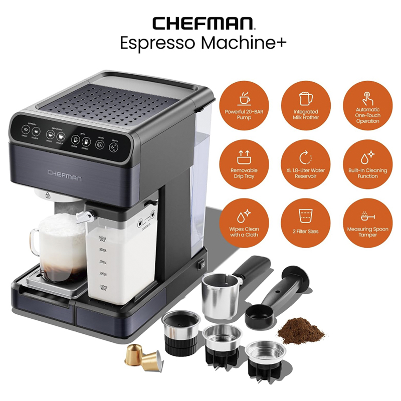 Cafetera Pro Plus Pro 6 en 1  1.8 Litros Negra Chefman