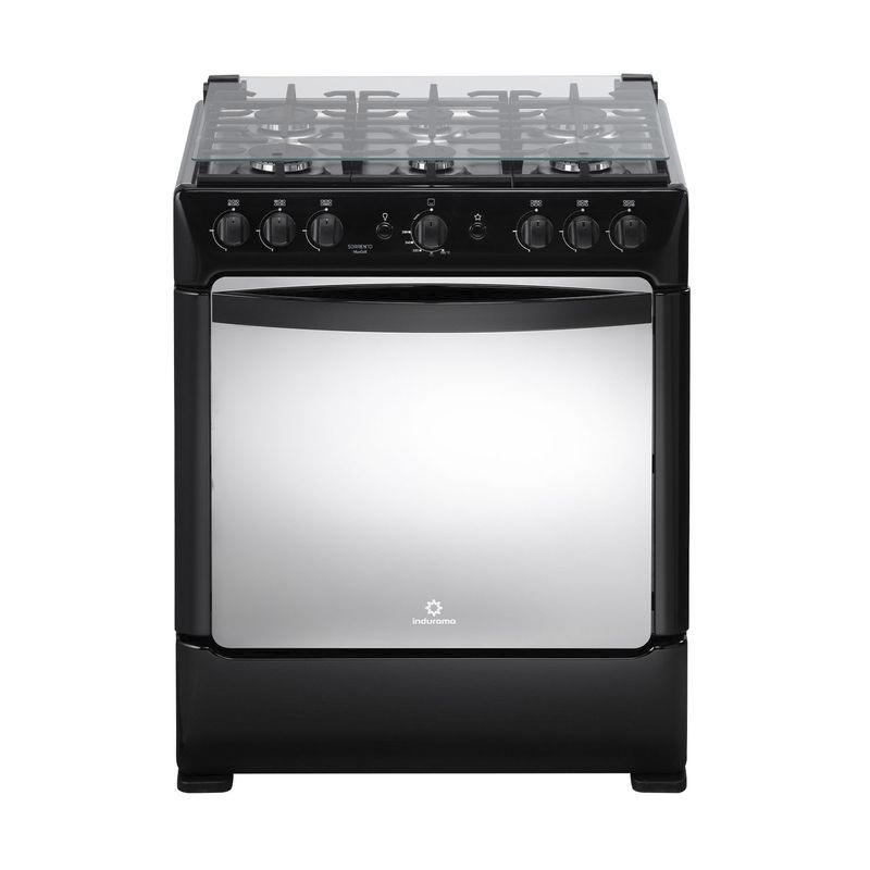 Cocina Sorrento Maxgrill Zafiro Negra 6 Quemadores a Gas Indurama