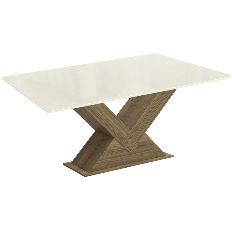 Mesa de Comedor Paraty 90x180cm Blanca con Vidrio