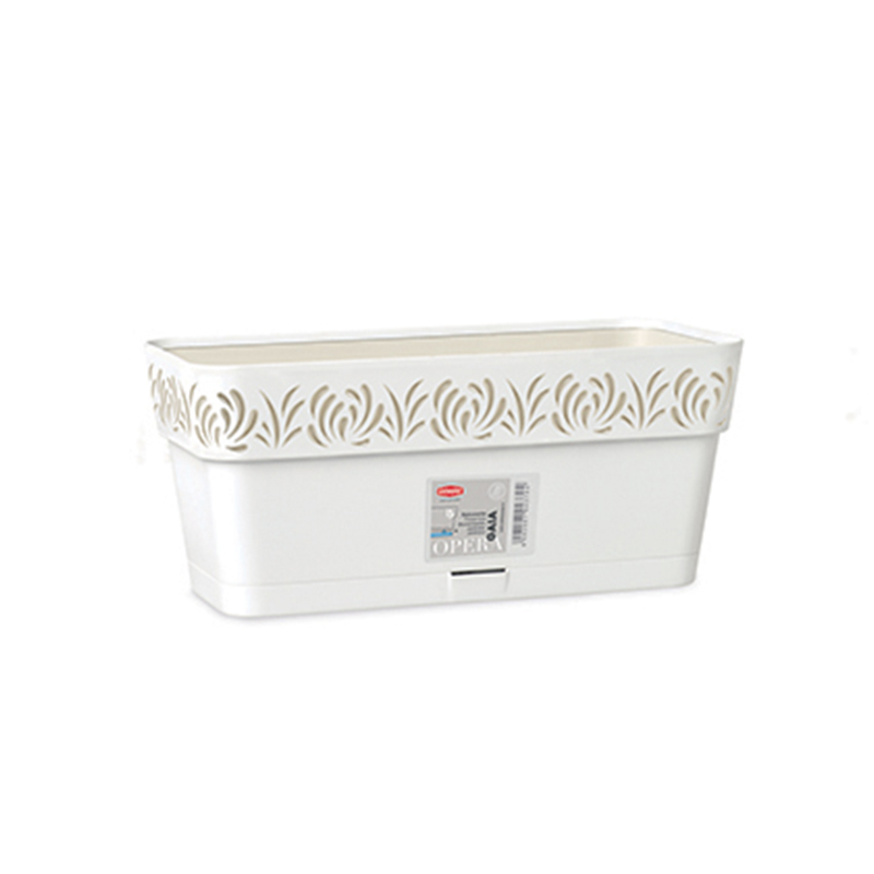 Macetero Gaia Blanco 30x13cm Stefanplast