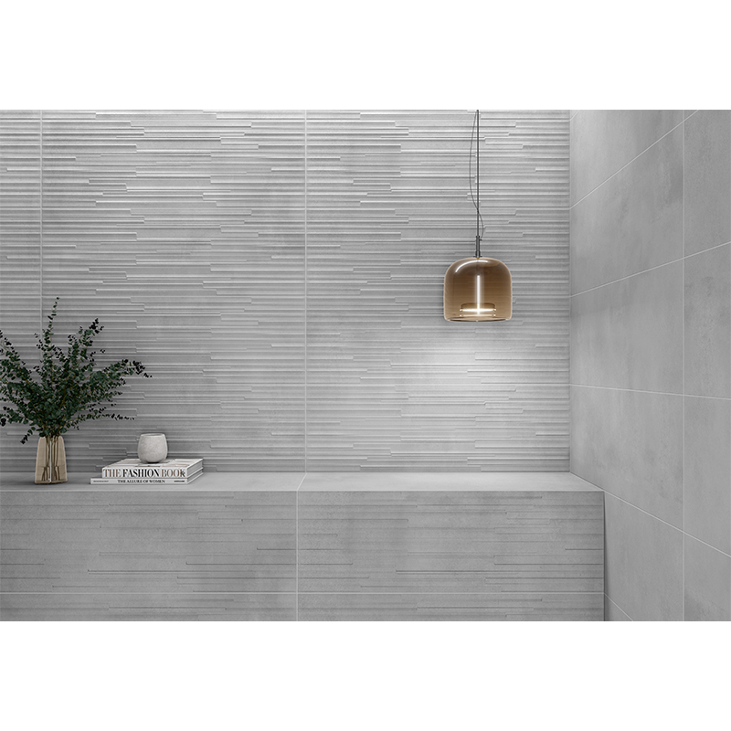 Cerámica Manhattan Pearl con Relieve 30x90cm Hecha en España