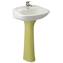 Lavabo Ferrara Blanco Verde con Pedestal