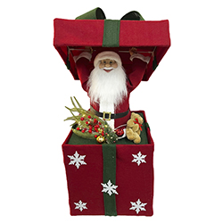 Santa Claus en Caja Regalo 65cm con Música 