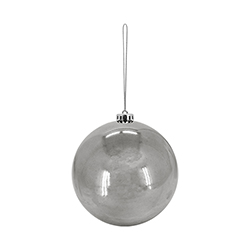 Bola Navideña Plata Brillante 15cm