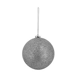 Bola Navideña Plata Escarchada 15cm