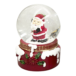 Adorno Bola de Cristal Santa y Nieve 4.5cm