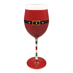 Copa de Vidrio con Cinturón Santa 580ml Roja