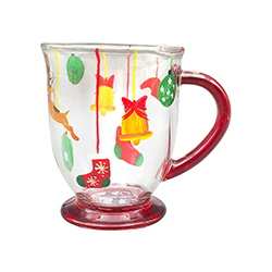 Mug de Vidrio Xmas 450ml Roja