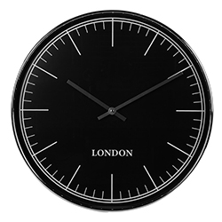 Reloj de Pared 50cm Negro Cromo