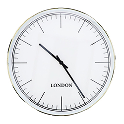 Reloj de Pared 50cm Blanco Cromo