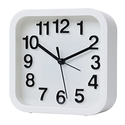 Reloj de Mesa con Alarma 13x13cm Blanco 