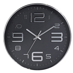 Reloj de Pared 30cm Negro Cromo