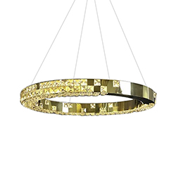 Lámpara de Techo Mandria Oro Cristal Led 60x100cm