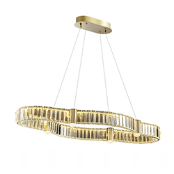 Lámpara de Techo Caserta Oro Cristal Led 80cm