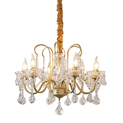 Lámpara de Techo Anzio Oro Cristal 60cm 6xE14 Eurolight