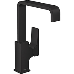 Grifería Monomando para Lavamanos 28.6cm Negra Mate Bar Metropol 230 Hansgrohe