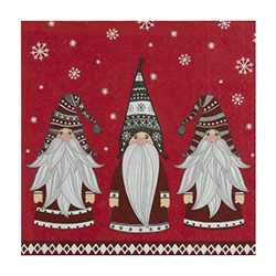 Servilleta Navideña Gnomes 33x33cm