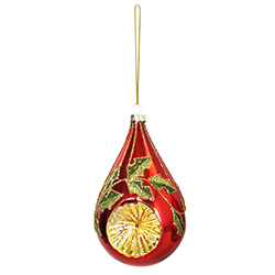 Bola de Vidrio Gota Rojo Oro 13.5cm