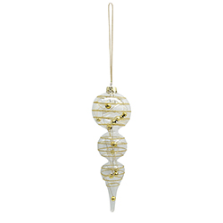 Bola de Vidrio con Lentejuelas Oro 6x21cm