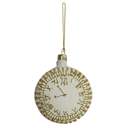 Bola de Vidrio Reloj Blanco Oro 2.8x7.8x9cm