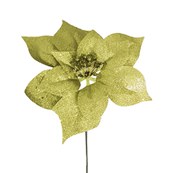 Pick Flor Escarchado Oro